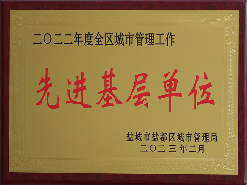2022年度盐城市盐都区城市管理工作先进基层单位
