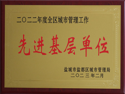 2022年度盐城市盐都区城市管理工作先进基层单位
