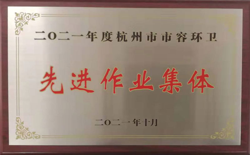 2021年度杭州市市容环卫先进集体